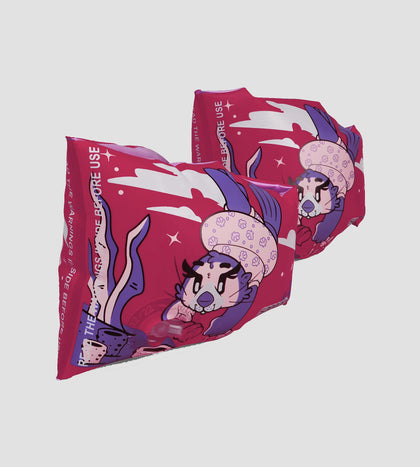 Unisex Aria Sea Otter Print Swim Confidence Armbands For Tot's - Pink & Purple