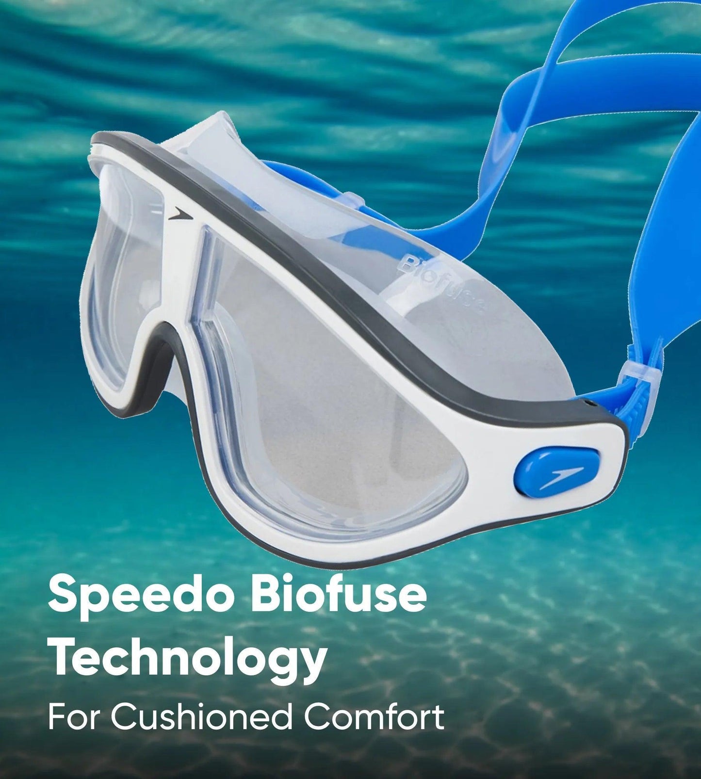 Unisex Adult Rift Clear-Lens Swim Goggles - Bondi Blue & White