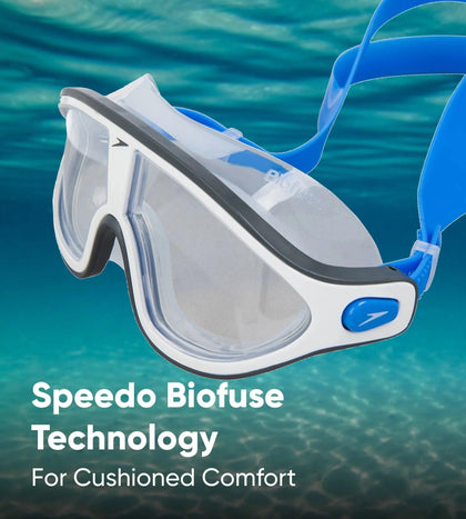 Unisex Adult Rift Clear-Lens Swim Goggles - Bondi Blue & White