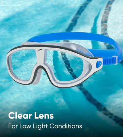 Unisex Adult Rift Clear-Lens Swim Goggles - Bondi Blue & White