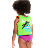 Chima Penguin Print Swim Confidence Float Vest For Tot's - Green & Blue