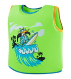Chima Penguin Print Swim Confidence Float Vest For Tot's - Green & Blue