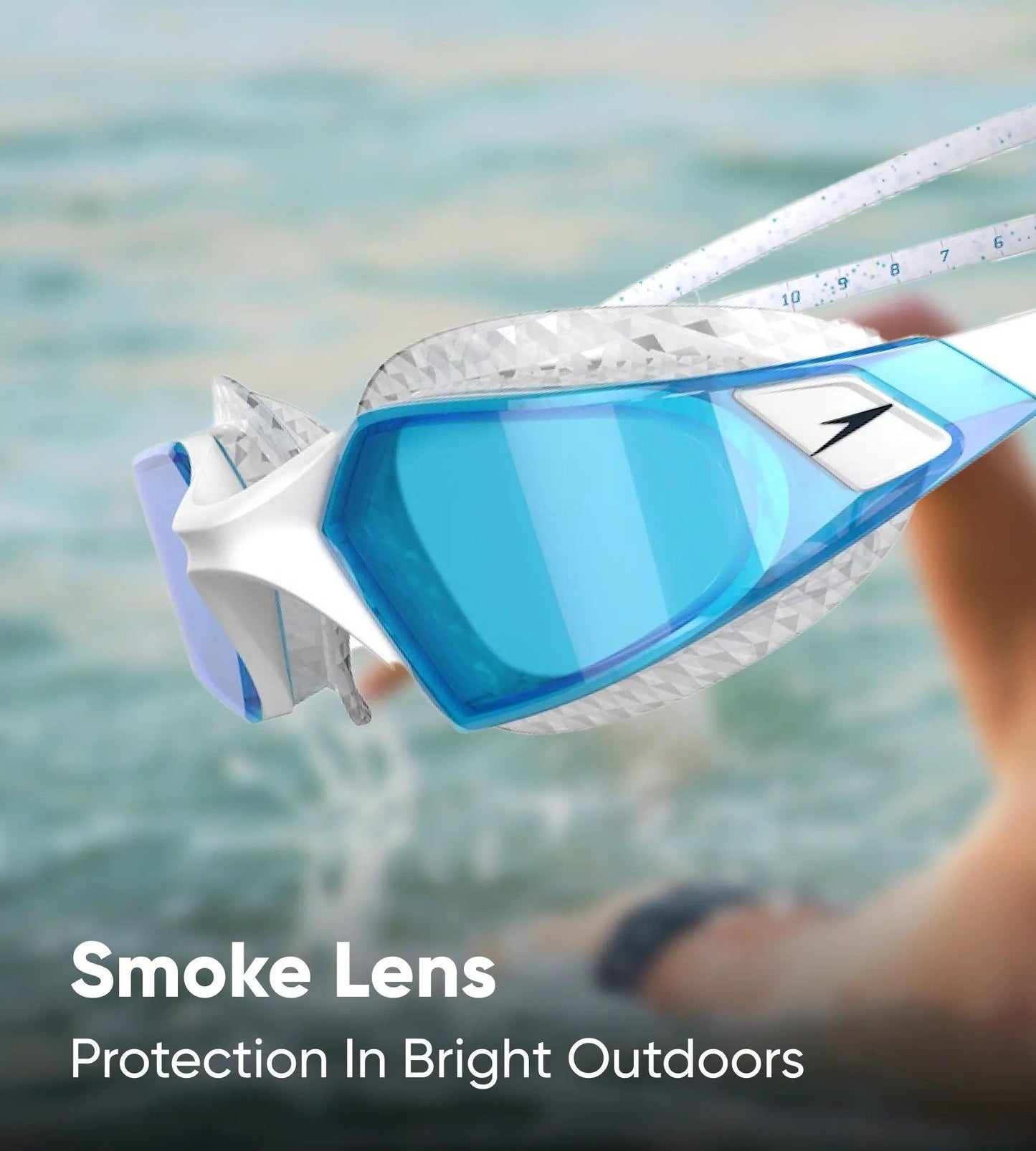 Unisex Adult Aquapulse Pro Tint-Lens Swim Goggles - White & Blue