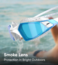Unisex Adult Aquapulse Pro Tint-Lens Swim Goggles - White & Blue