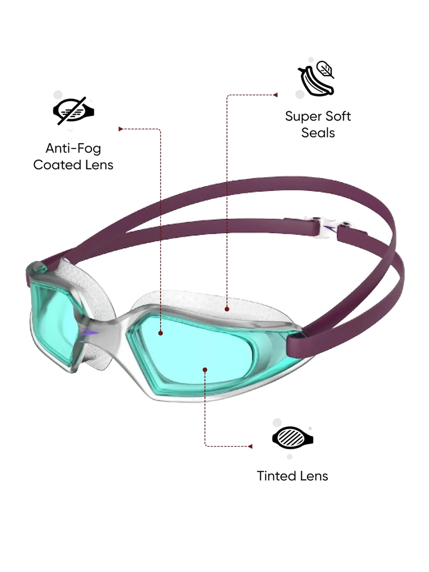 Unisex Kids Hydropulse Tint-Lens Swim Goggles (Age Range -  6-14 Years) - Purple & Blue