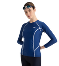 Women's Solid Long Sleeve Suntop - Ammonite Blue & White