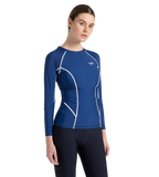 Women's Solid Long Sleeve Suntop - Ammonite Blue & White