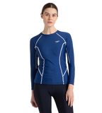 Women's Solid Long Sleeve Suntop - Ammonite Blue & White