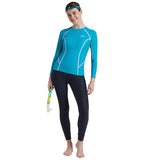 Women's Endurance Solid Long Sleeve Suntop - Aquarium & White