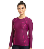 Women's Endurance10 Long Sleeve Suntop - Deep Plum & Electric Pink
