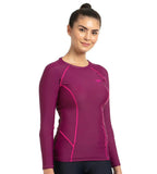Women's Endurance10 Long Sleeve Suntop - Deep Plum & Electric Pink