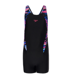 Girl's Endurance10 Hyperboom Print Splice Muscleback Legsuit - Black & Margarita Pink