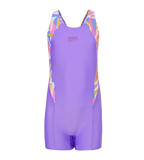 Girl's Endurance10 Print Splice Muscleback Legsuit - Purple Mist & Neon Violet