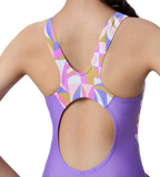 Girl's Endurance10 Print Splice Muscleback Legsuit - Purple Mist & Neon Violet