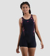 Girl's Endurance 10 Hyperboom Splice Muscleback Legsuit Swimwear - True Navy & Electricpink