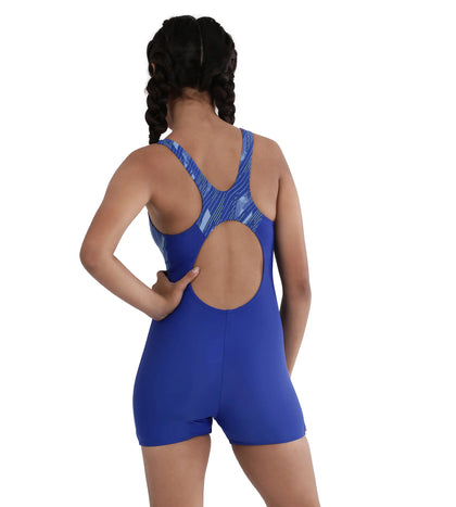 Girl's Hyperboom Splice Muscleback  Legsuit Swimwear - True Cobalt & Curious Blue_4