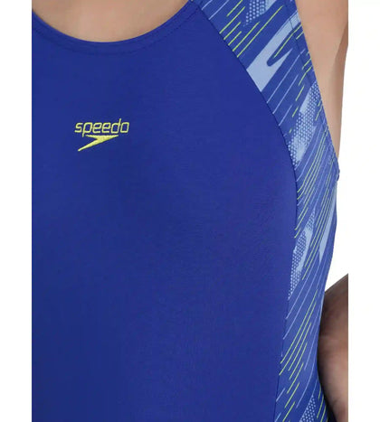 Girl's Hyperboom Splice Muscleback  Legsuit Swimwear - True Cobalt & Curious Blue_7