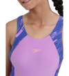 Girl's Recycled Endura Brite Hyperboom Splice Muscleback Legsuit Swimwear - Sweet Purple & True Cobalt