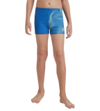 Boy's Enduraflex Tide Print Sports Gala Logo Aquashort - Turkish Sea & Hyper Yellow