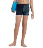 Boy's Endurance10 Tide Print Sports Gala Logo Aquashort - True Navy & Arctic Glass