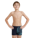 Boy's Endurance10 Tide Print Sports Gala Logo Aquashort - True Navy & Arctic Glass