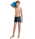 Boy's Endurance10 Tide Print Sports Gala Logo Aquashort - True Navy & Arctic Glass