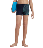 Boy's Endurance10 Tide Print Sports Gala Logo Aquashort - True Navy & Arctic Glass