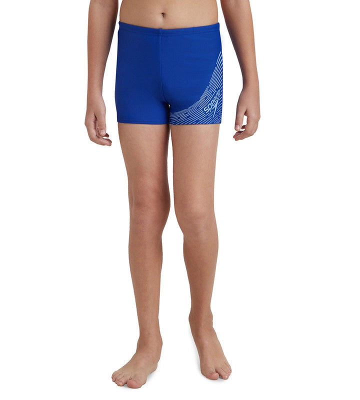 Boy's Endurance 10 Medley Logo Aquashort - True Cobalt & Curious Blue