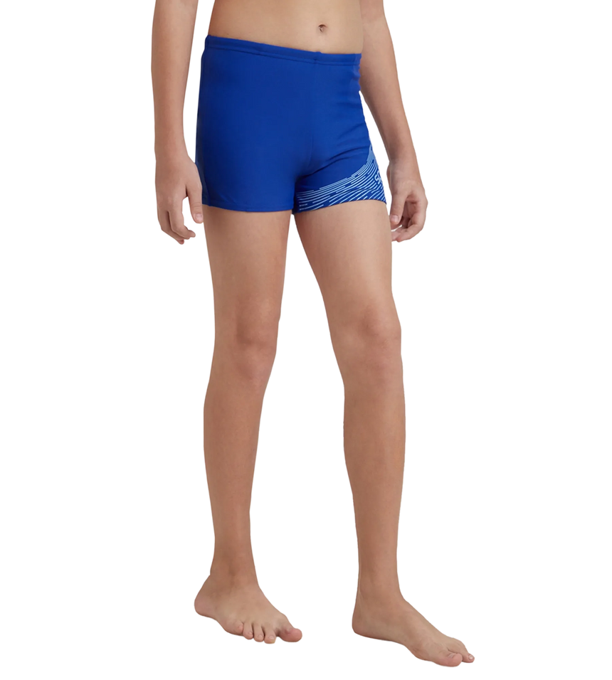 Boy's Endurance 10 Medley Logo Aquashort - True Cobalt & Curious Blue