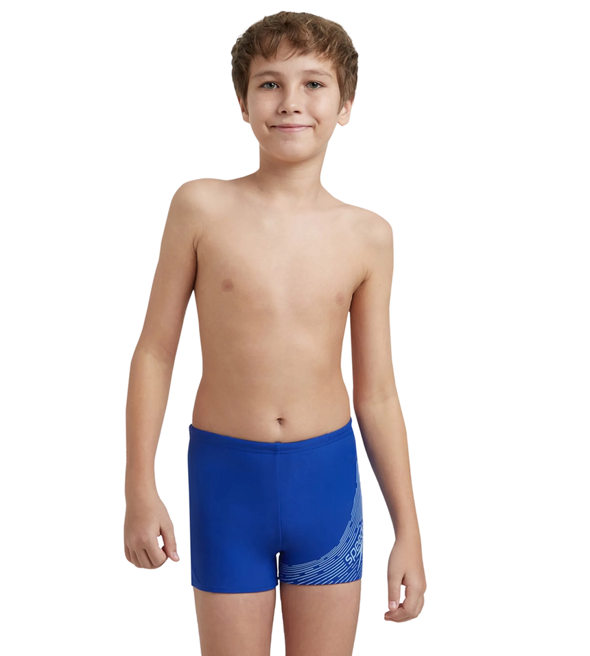 Boy's Endurance 10 Medley Logo Aquashort - True Cobalt & Curious Blue