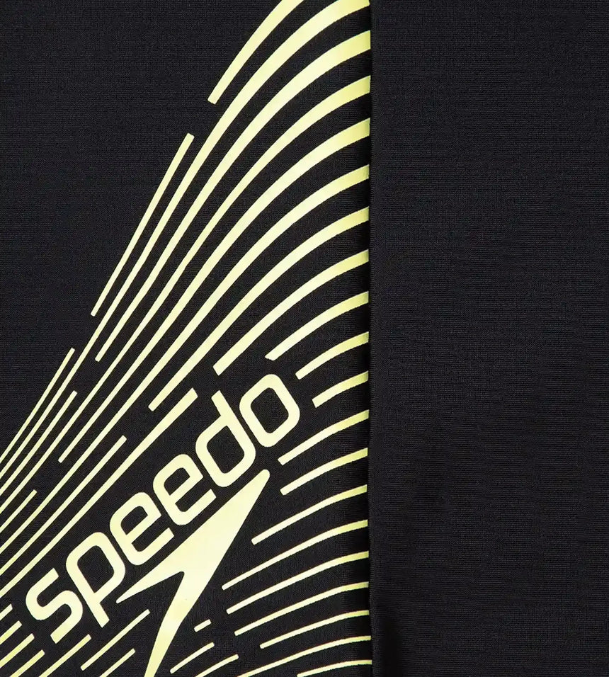 Boy's Endurance 10 Medley Logo Aquashort - Black & Lemon Drizzle