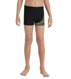 Boy's Endurance 10 Medley Logo Aquashort - Black & Lemon Drizzle