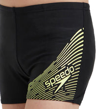 Boy's Endurance 10 Medley Logo Aquashort - Black & Lemon Drizzle