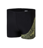 Boy's Endurance 10 Medley Logo Aquashort - Black & Lemon Drizzle