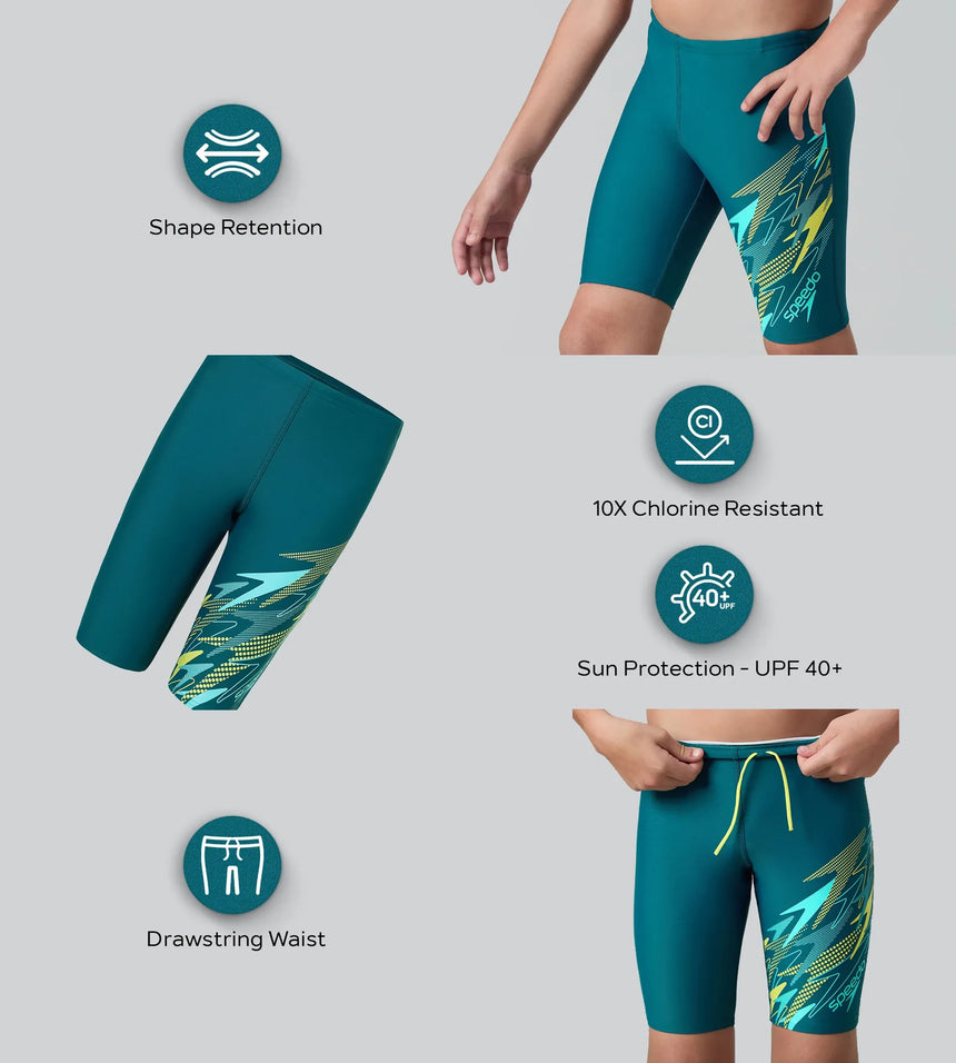 Boy's Endurance10 Medley Gala Logo Jammer - Dark Teal, Arctic Glass & Lemon Drizzle