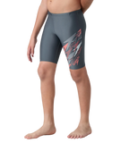 Boy's Endurabrite Medley Gala Logo Jammer - Grey Lead, Tropic Coral & Evening Grey
