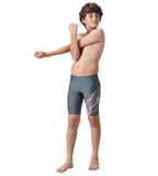 Boy's Endurabrite Medley Gala Logo Jammer - Grey Lead, Tropic Coral & Evening Grey