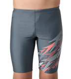 Boy's Endurabrite Medley Gala Logo Jammer - Grey Lead, Tropic Coral & Evening Grey