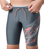 Boy's Endurabrite Medley Gala Logo Jammer - Grey Lead, Tropic Coral & Evening Grey