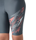 Boy's Endurabrite Medley Gala Logo Jammer - Grey Lead, Tropic Coral & Evening Grey
