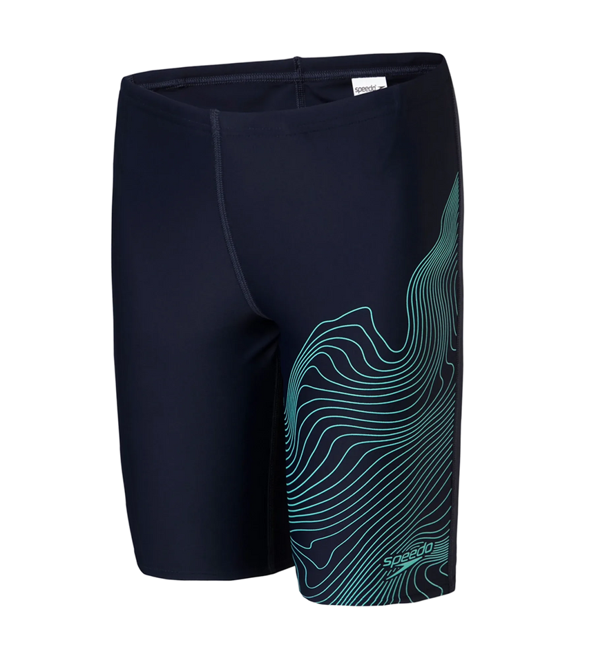 Boy's Endurance10 Tide Print Sports Gala Logo Jammer - True Navy & Arctic Glass