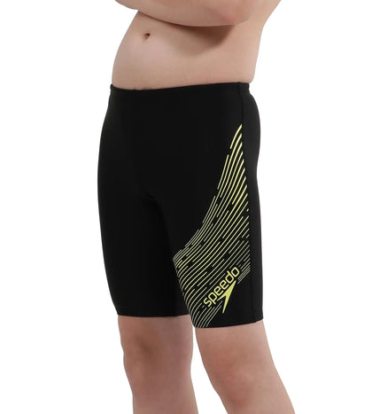 Boy's Endurance Medley Logo Jammer - Black  &  Lemon Drizzle_2