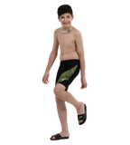 Boy's Endurance 10 Medley Logo Jammer - Black & Lemon Drizzle