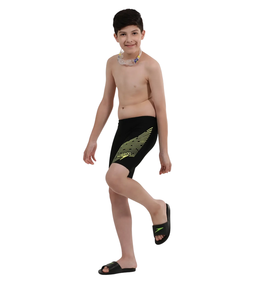 Buy Speedo Medley Logo Jammer Black-Lemon-Drizzle Swimwear Online