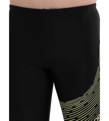 Boy's Endurance Medley Logo Jammer - Black  &  Lemon Drizzle_6