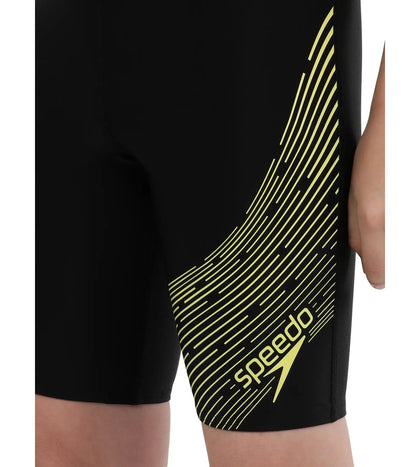 Boy's Endurance Medley Logo Jammer - Black  &  Lemon Drizzle_7