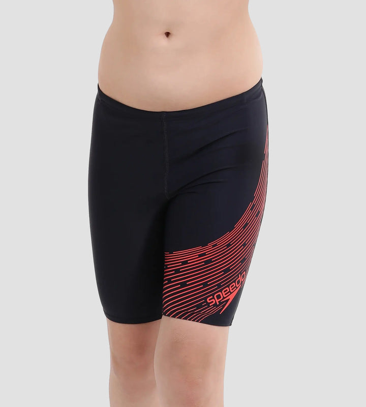 Boy's Endurance 10 Medley Logo Jammer - True Navy & Watermelon