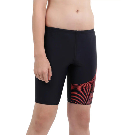 Boy's Endurance Medley Logo Jammer - True Navy  &  Watermelon_3