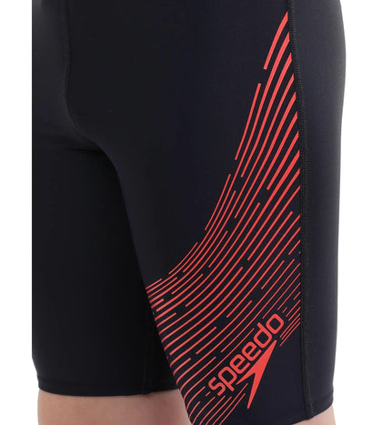 Boy's Endurance Medley Logo Jammer - True Navy  &  Watermelon_7