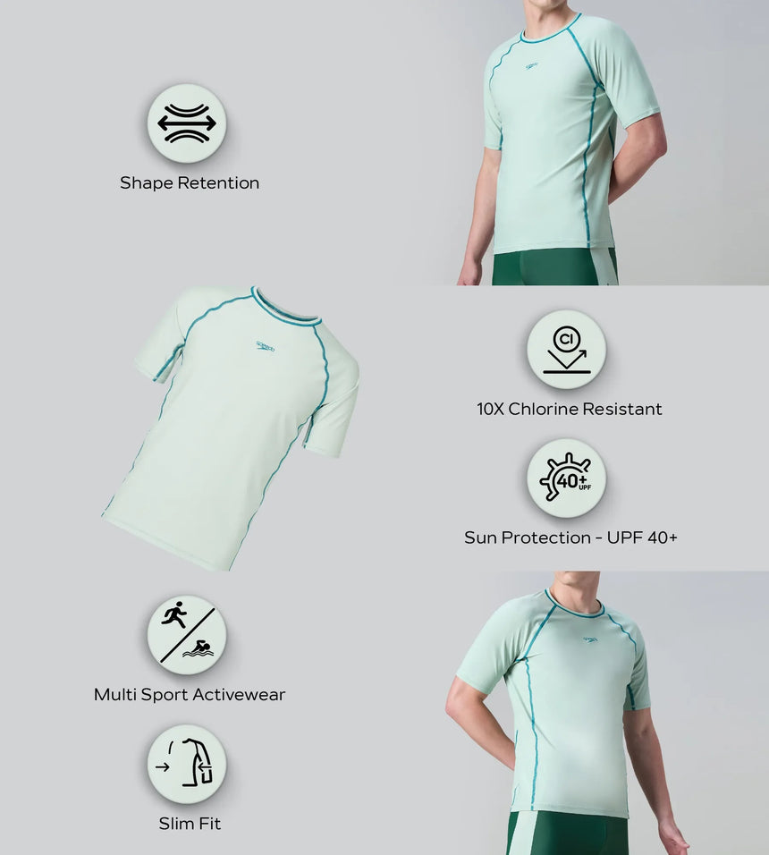 Men's Endurabrite Short Sleeve Suntop - Pale Adventure & Kai Green